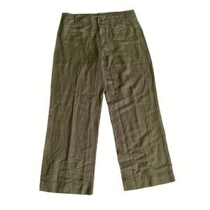 TRIBAL JEANS women's linen & rayon wide leg pants - army green - PLUS SIZE 14